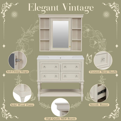 Bathroom Vanity With Medicine Cabinet and Drawers