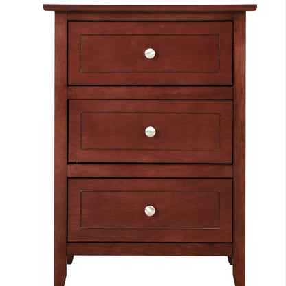 Dove Tailed Drawers 3-Drawer Nightstand by Unique Piece Furniture in dark with silver knobs on Tampa Home & Garden Store