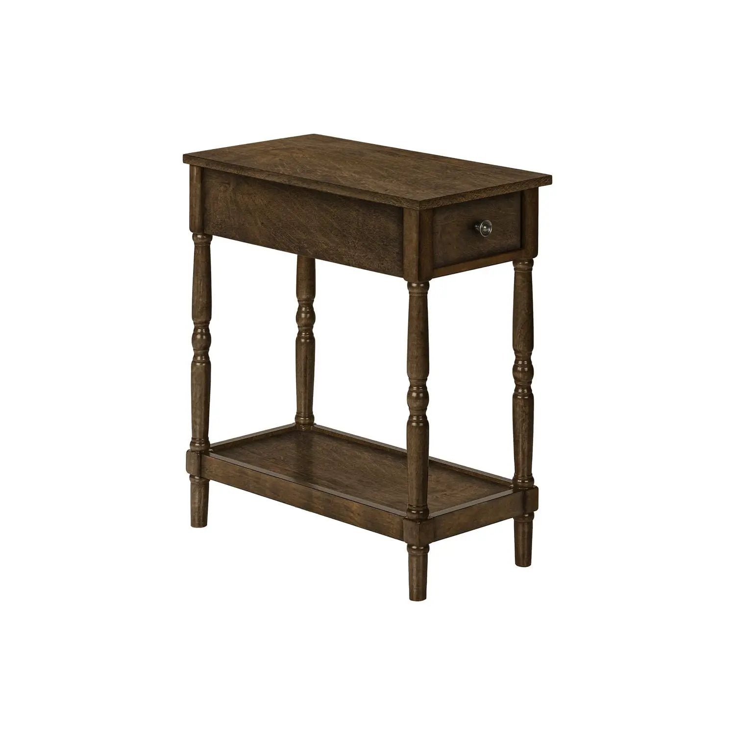 Accent end table with 2-tier drawer dark brown wood traditional style by Unique Piece Furniture on Tampa Home & Garden Store