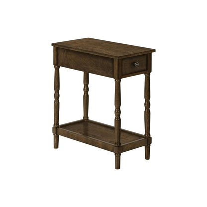 Accent end table with 2-tier drawer dark brown wood traditional style by Unique Piece Furniture on Tampa Home & Garden Store