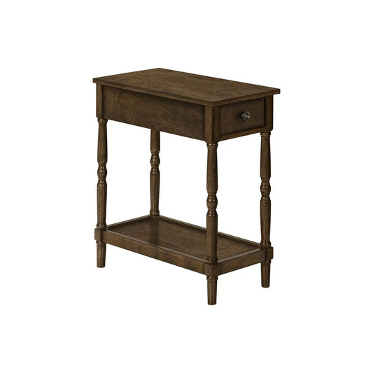 Accent end table with 2-tier drawer dark brown wood traditional style by Unique Piece Furniture on Tampa Home & Garden Store