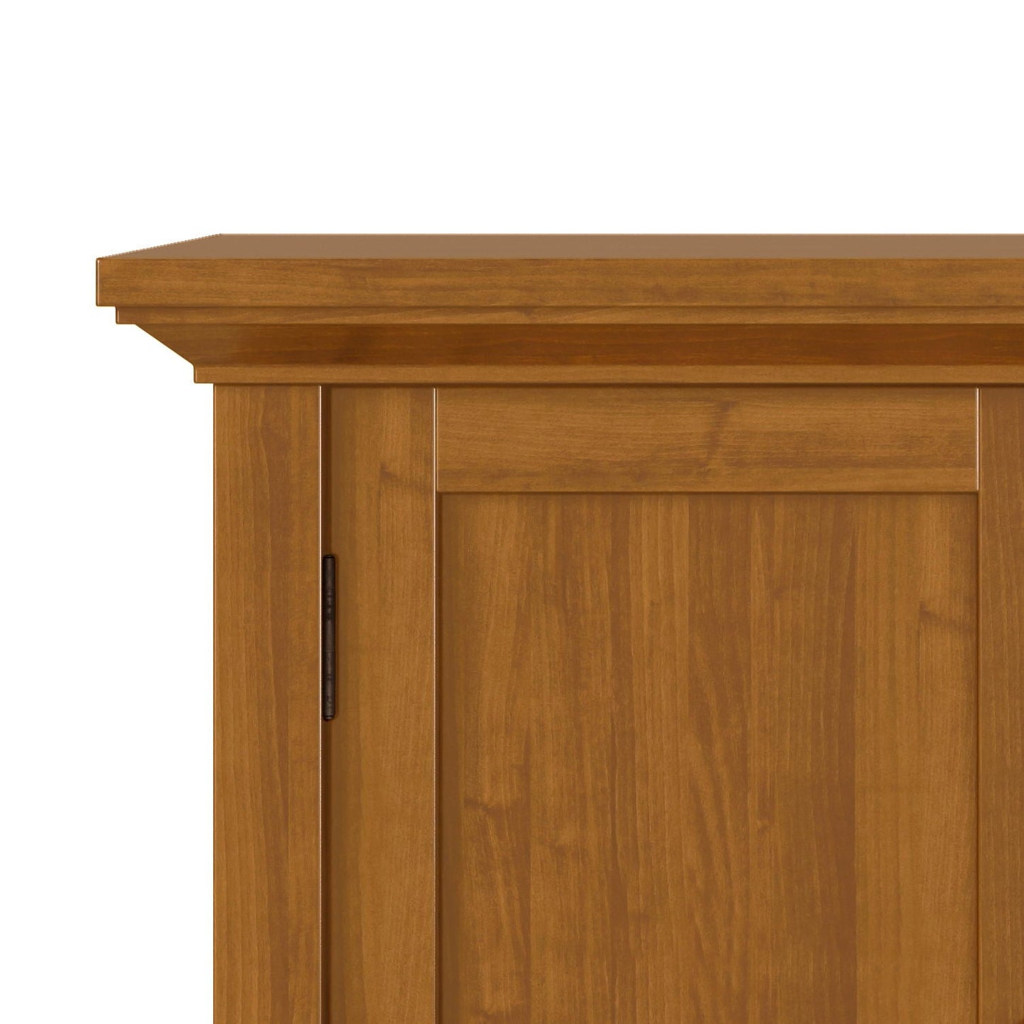 Redmond handcrafted low storage cabinet, warm honey wood finish, HouseOfZazla accent cabinet on Tampa Home & Garden Store