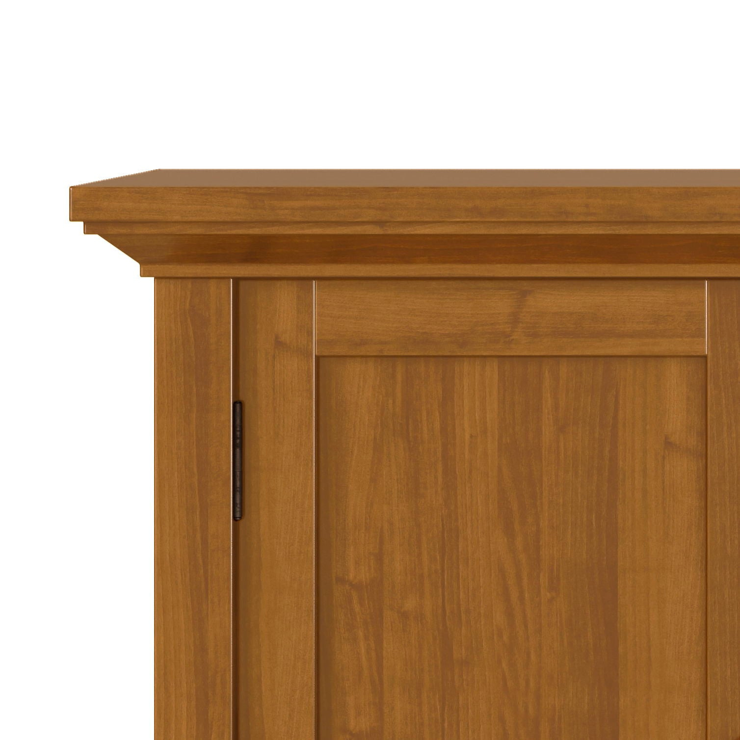 Redmond handcrafted low storage cabinet, warm honey wood finish, HouseOfZazla accent cabinet on Tampa Home & Garden Store
