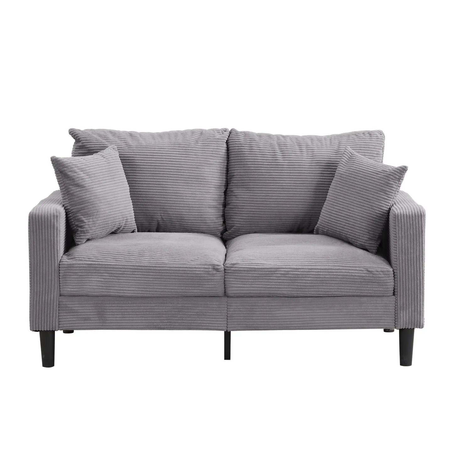 Modern upholstered 2 piece sofa set gray corduroy 3-seater and 2-seater on Tampa Home & Garden Store