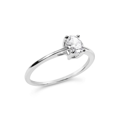 14K white gold oval lab-grown diamond engagement ring, 1/2 ct tw, four-prong solitaire on Tampa Home & Garden Store