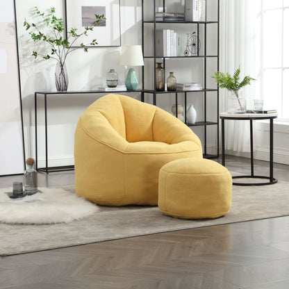 Cozy Bean Bag Chair With Foam and Footrest