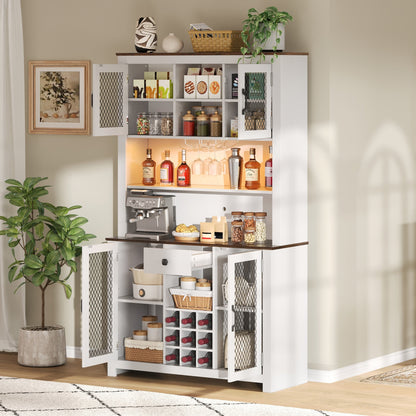 Tall Farmhouse Kitchen Pantry Storage Cabinet
