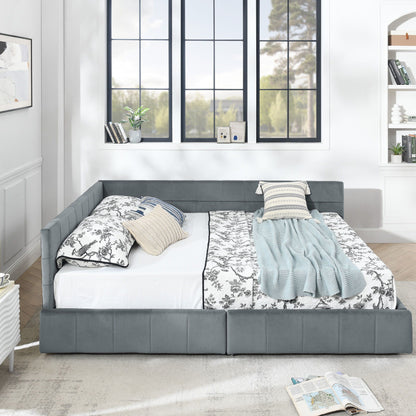 Mid Century Storage Upholstered Tufted Bed Frame