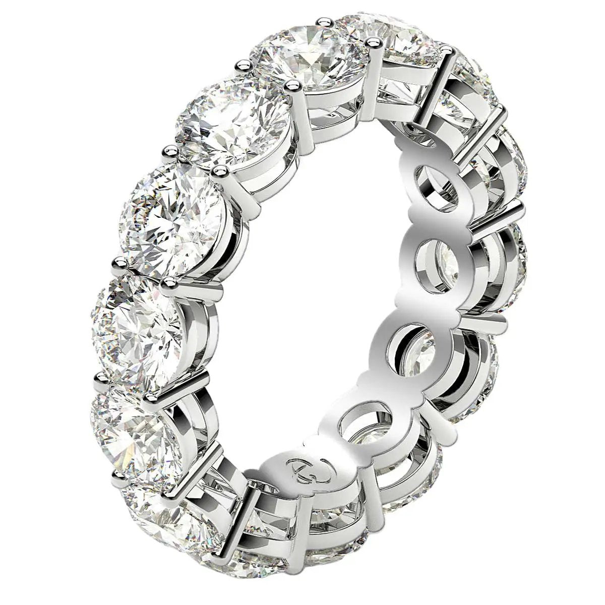 Ring Round cut lab-grown diamond eternity ring in 14k white gold 6 cttw FG/VS2 Bids.com on Tampa Home & Garden Store