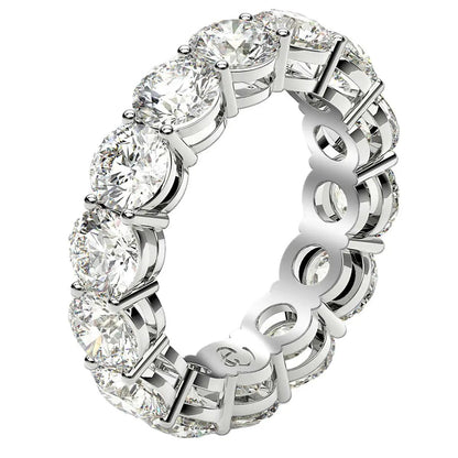 Ring Round cut lab-grown diamond eternity ring in 14k white gold 6 cttw FG/VS2 Bids.com on Tampa Home & Garden Store