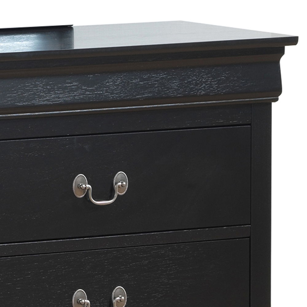Traditional black dresser with two drawers and silver cup pulls HouseOfZazla on Tampa Home & Garden Store