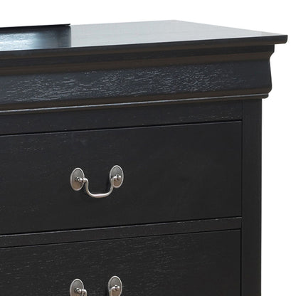 Traditional black dresser with two drawers and silver cup pulls HouseOfZazla on Tampa Home & Garden Store