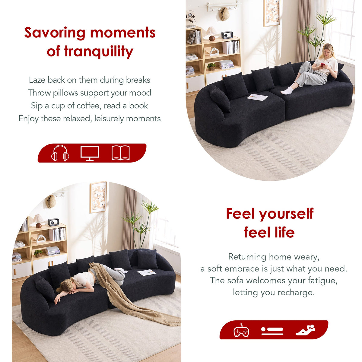 Compression Sponge And Polyester Living Sofa