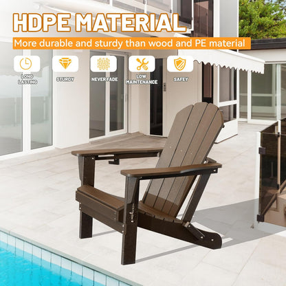 Folding Adirondack Outdoor Chair and Cup Holder