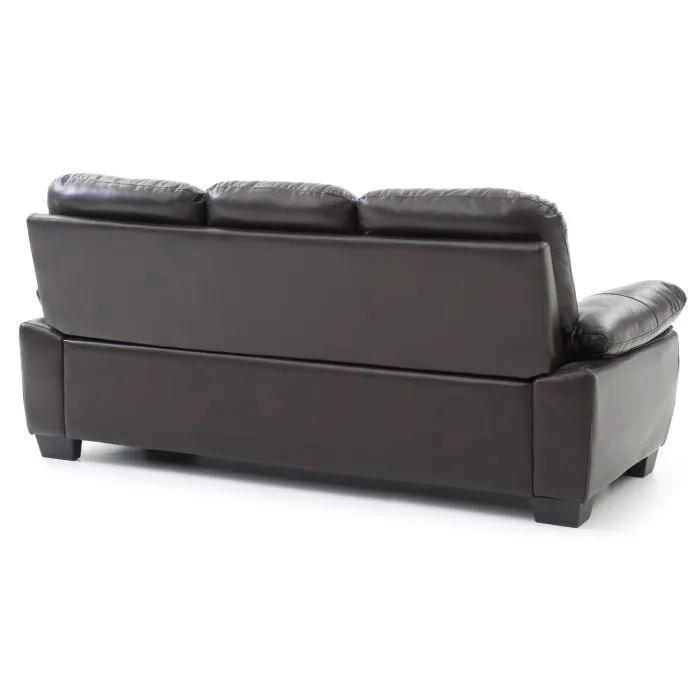 Marta Sofa dark brown leather stationary sofa with plush back cushions by Unique Piece Furniture on Tampa Home & Garden Store