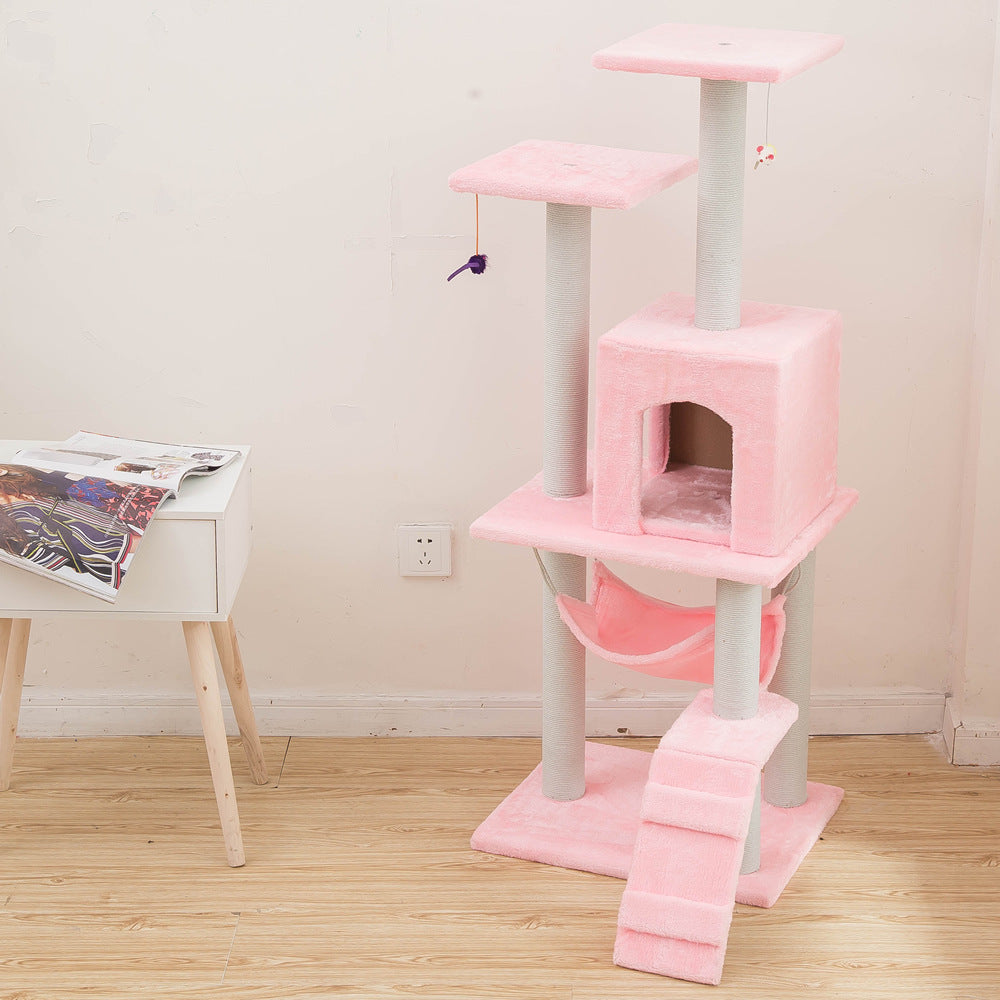 Pink cat climbing frame with plush platforms, sisal posts, cubby, hammock by Sell My Stuff on Tampa Home & Garden Store
