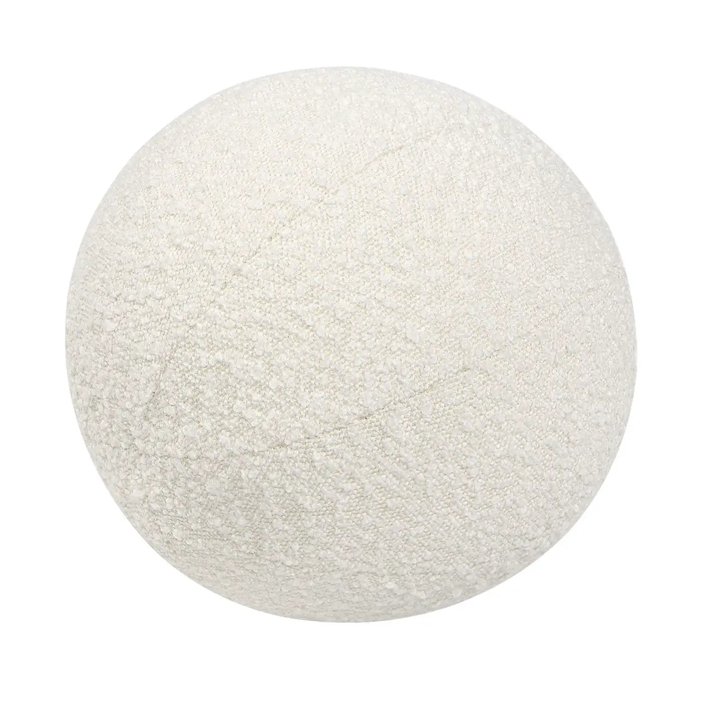 Luna round sphere accent pillow in cream boucle texture on Tampa Home & Garden Store