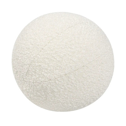 Luna round sphere accent pillow in cream boucle texture on Tampa Home & Garden Store