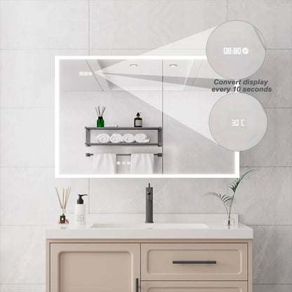 Bathroom medicine cabinet with LED mirror and defogger, beige finish, Unique Piece Furniture on Tampa Home & Garden Store