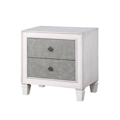 Katia Weathered Night Stand 2-drawer accent with square knobs by Unique Piece Furniture on Tampa Home & Garden Store