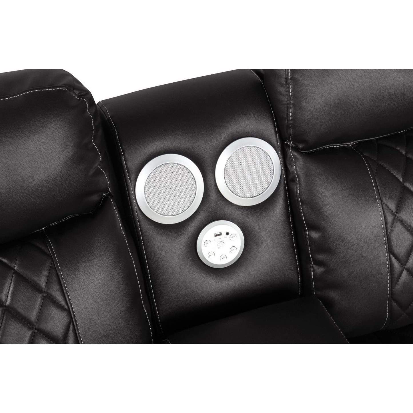 Lacrosse Power Reclining Sectional Sofa in black leather with speakers by HouseOfZazla on Tampa Home & Garden Store