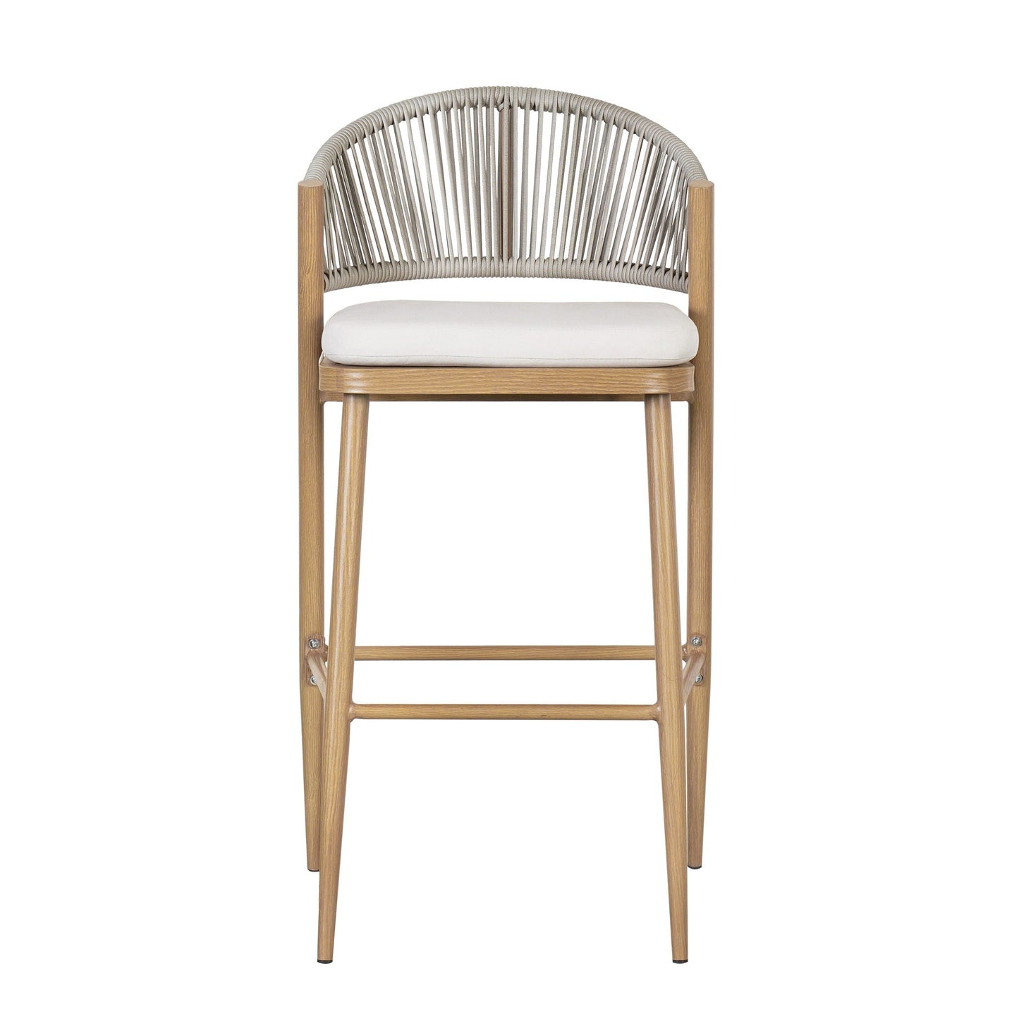 Outdoor Bar Stools With Scallop Cushion And Frame