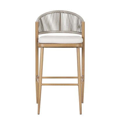 Outdoor Bar Stools With Scallop Cushion And Frame