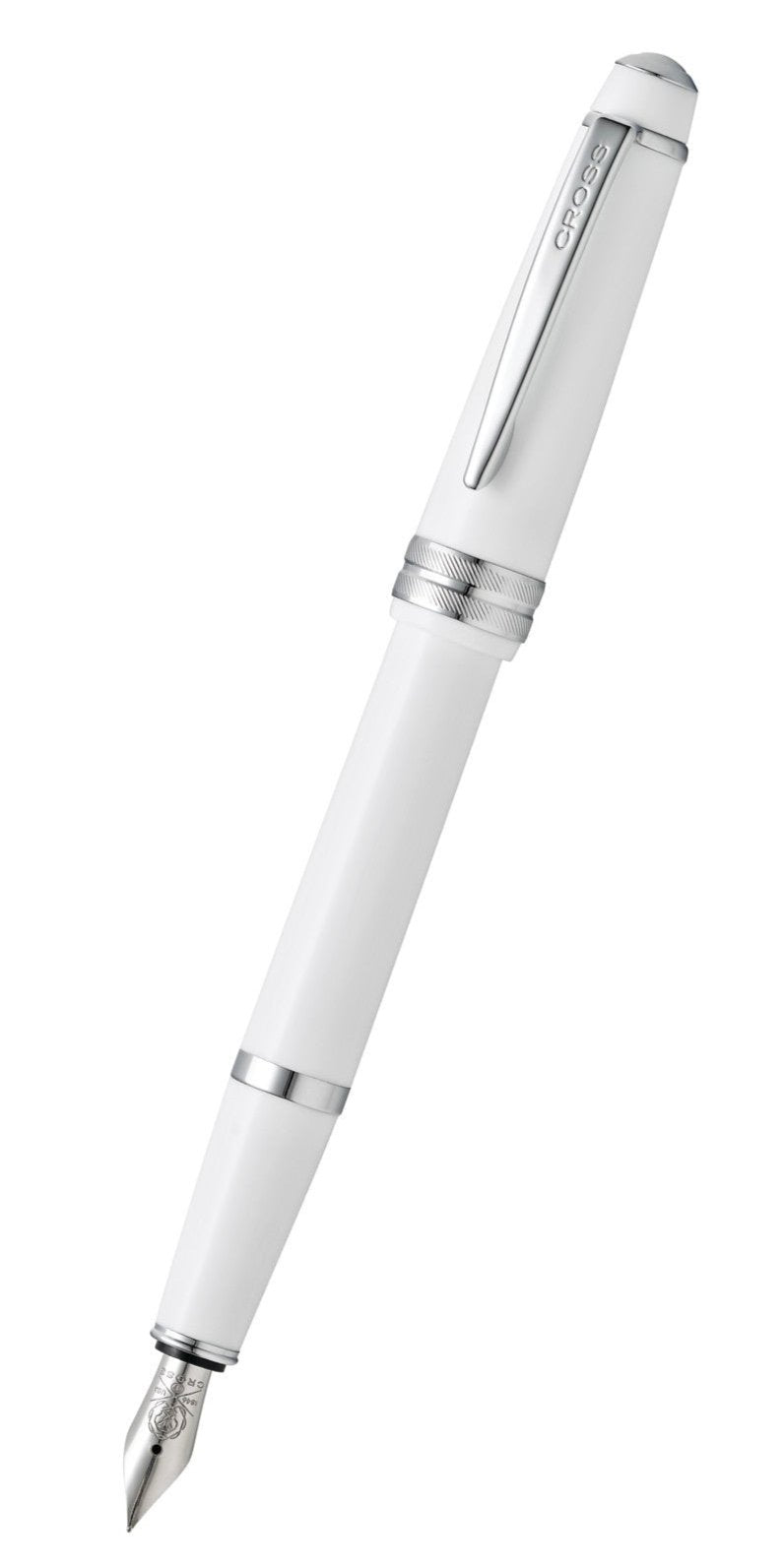 Bailey Light white resin fountain pen with polished finish and fine nib by A.T. Cross on Tampa Home & Garden Store