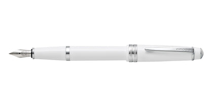 Bailey Light white resin fountain pen with fine nib, Cross clip and chrome trim on Tampa Home & Garden Store