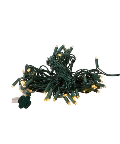 50-Light 5mm Warm White LED Green Wire Light Set on green wire The Country Christmas Loft on Tampa Home & Garden Store