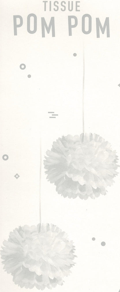 Décoration de fête en pompons de papier de soie blanc