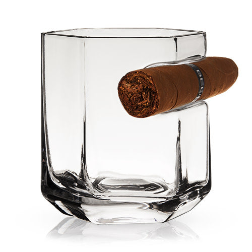 Viski Crystal Cigar and Rocks Tumbler Glass