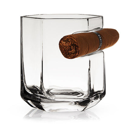 Viski Crystal Cigar and Rocks Tumbler Glass