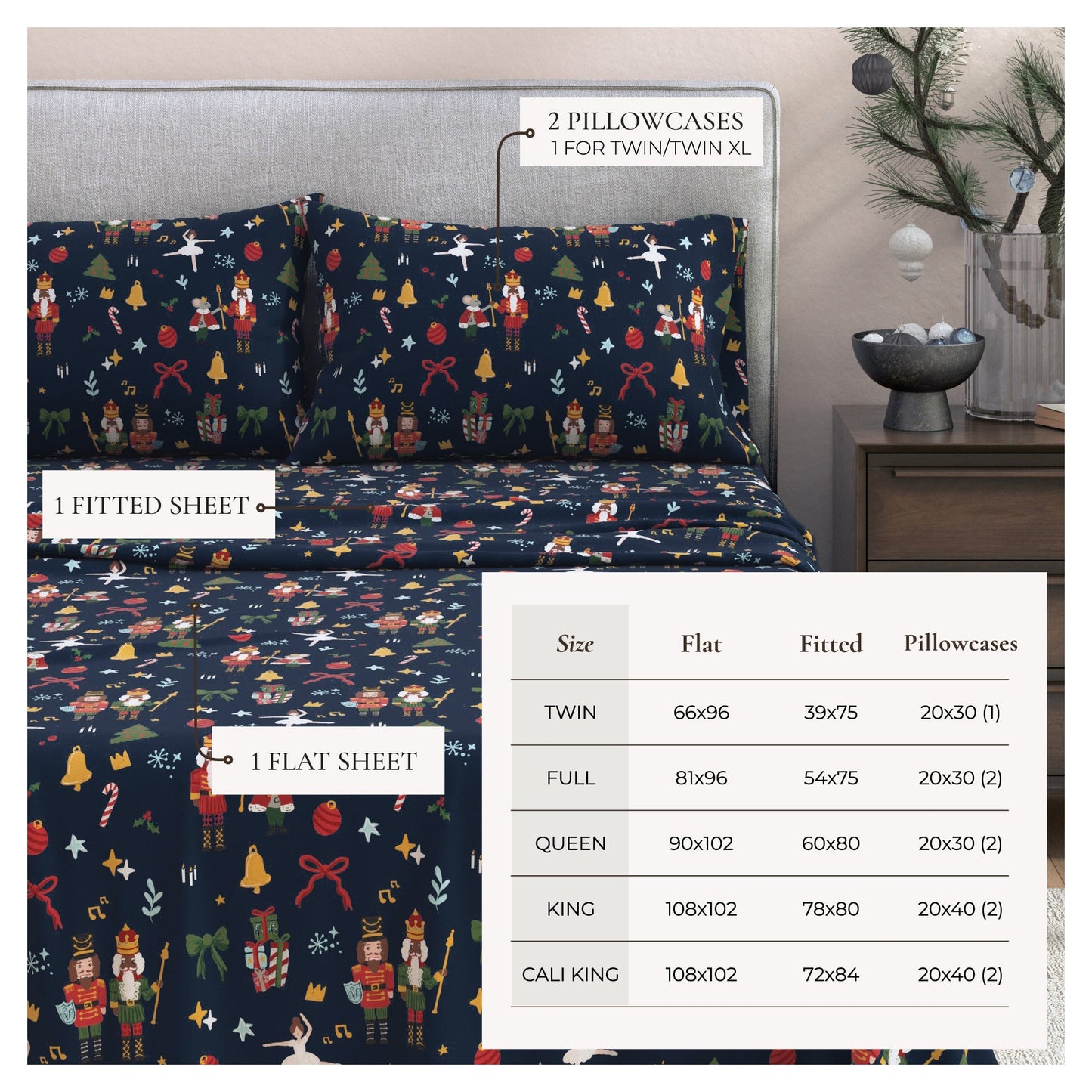 Soft and Plush Turkish Cotton Christmas Sheets