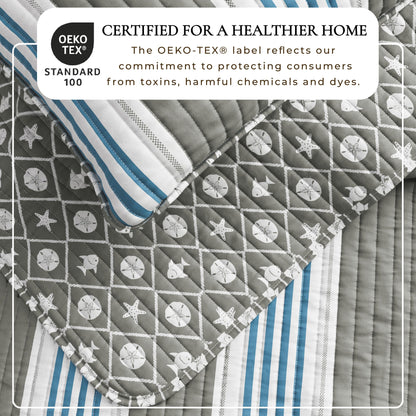 Soft Coastal Striped Quilt Set for Cozy Nights