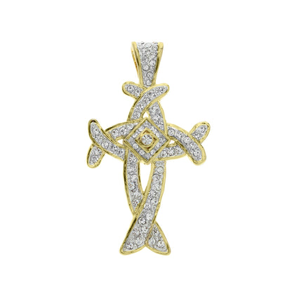 Pendant charm gold-tone with pavé crystals in a decorative cross motif by Lauren G Adams on Tampa Home & Garden Store