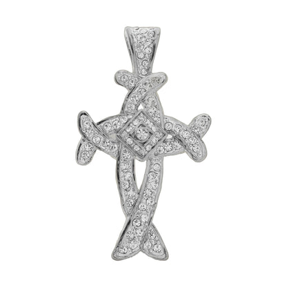 Pendants Charm silver cross pendant encrusted with clear crystals by Lauren G Adams on Tampa Home & Garden Store