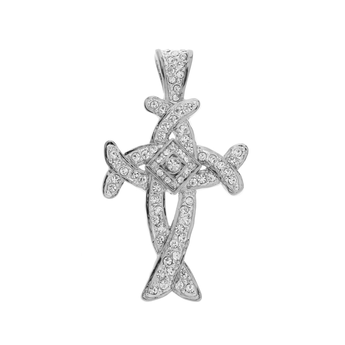 Pendants Charm silver-tone pendant with crystal pave detailing Lauren G Adams on Tampa Home & Garden Store