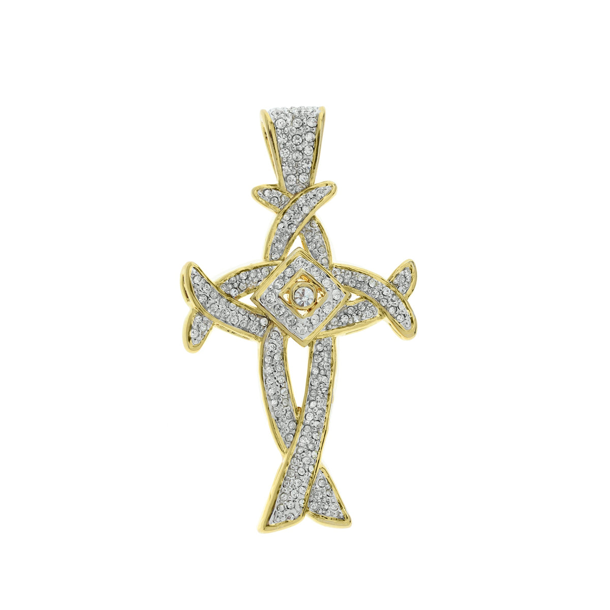 Pendants Charm by Lauren G Adams in gold-tone with pave crystals forming a twisted knot star on Tampa Home & Garden Store