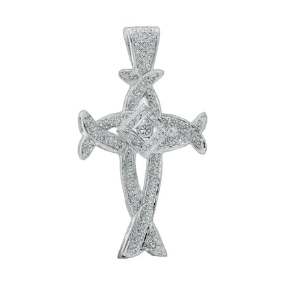 Pendants Charm by Lauren G Adams silver-tone cross pendant encrusted with pave crystals on Tampa Home & Garden Store