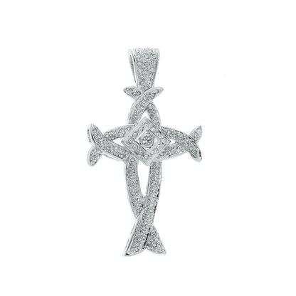 Pendants Charm Lauren G Adams silver-tone pendant with crystal pave cross motif on Tampa Home & Garden Store