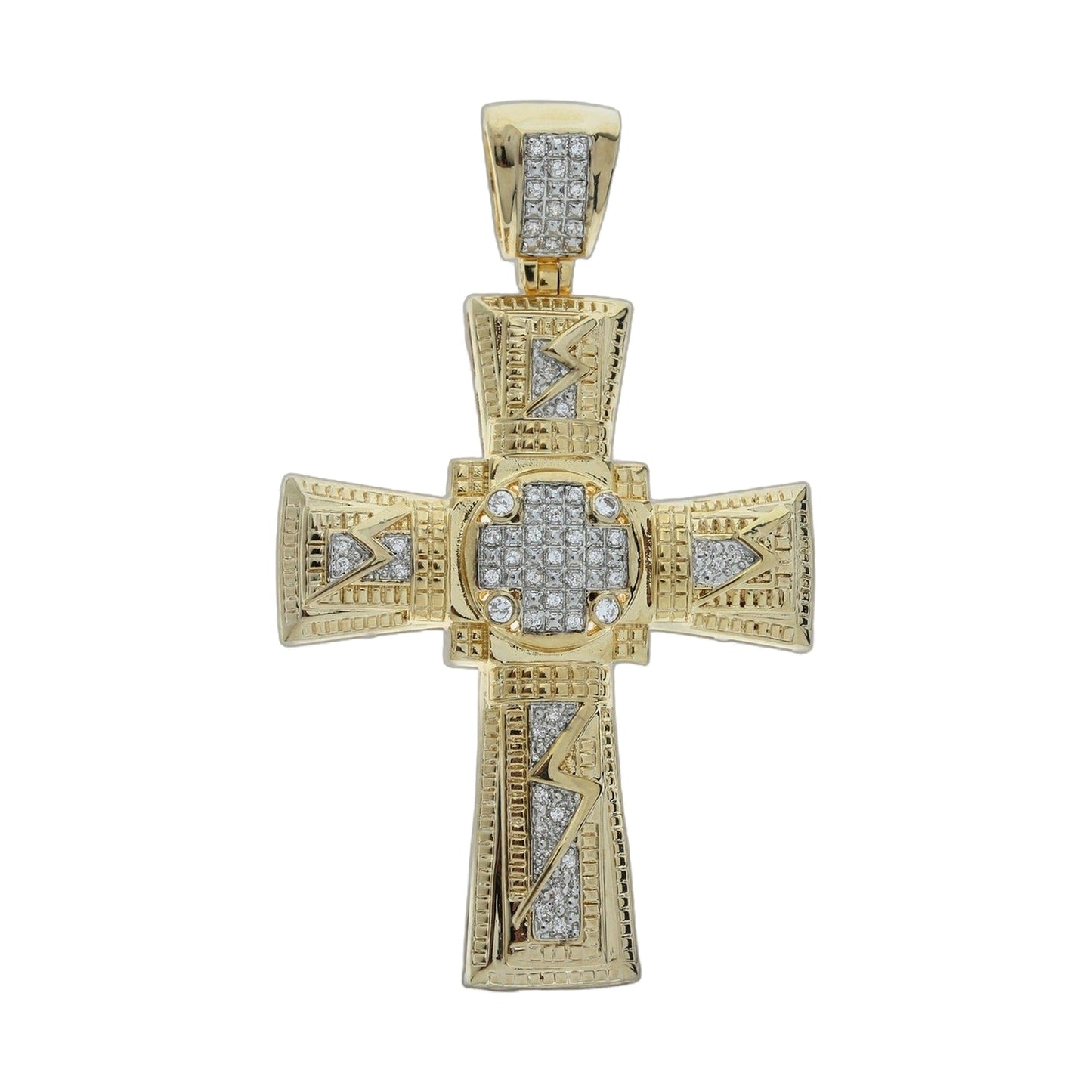 Pendants Charm gold cross pendant by Lauren G Adams with pavé diamond grid on Tampa Home & Garden Store