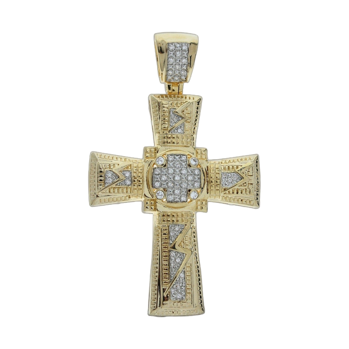 Pendants Charm gold cross pendant by Lauren G Adams with pavé diamond grid on Tampa Home & Garden Store