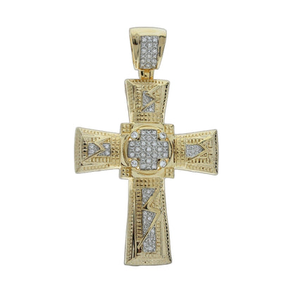 Pendants Charm gold cross pendant by Lauren G Adams with pavé diamond grid on Tampa Home & Garden Store