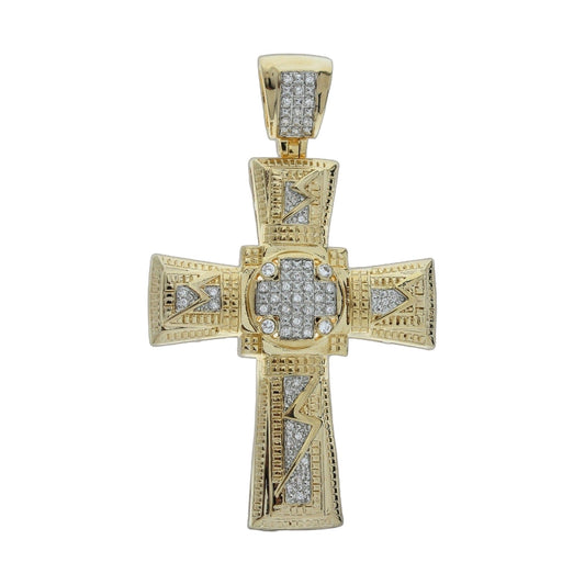 Pendants Charm gold cross pendant by Lauren G Adams with pavé diamond grid on Tampa Home & Garden Store