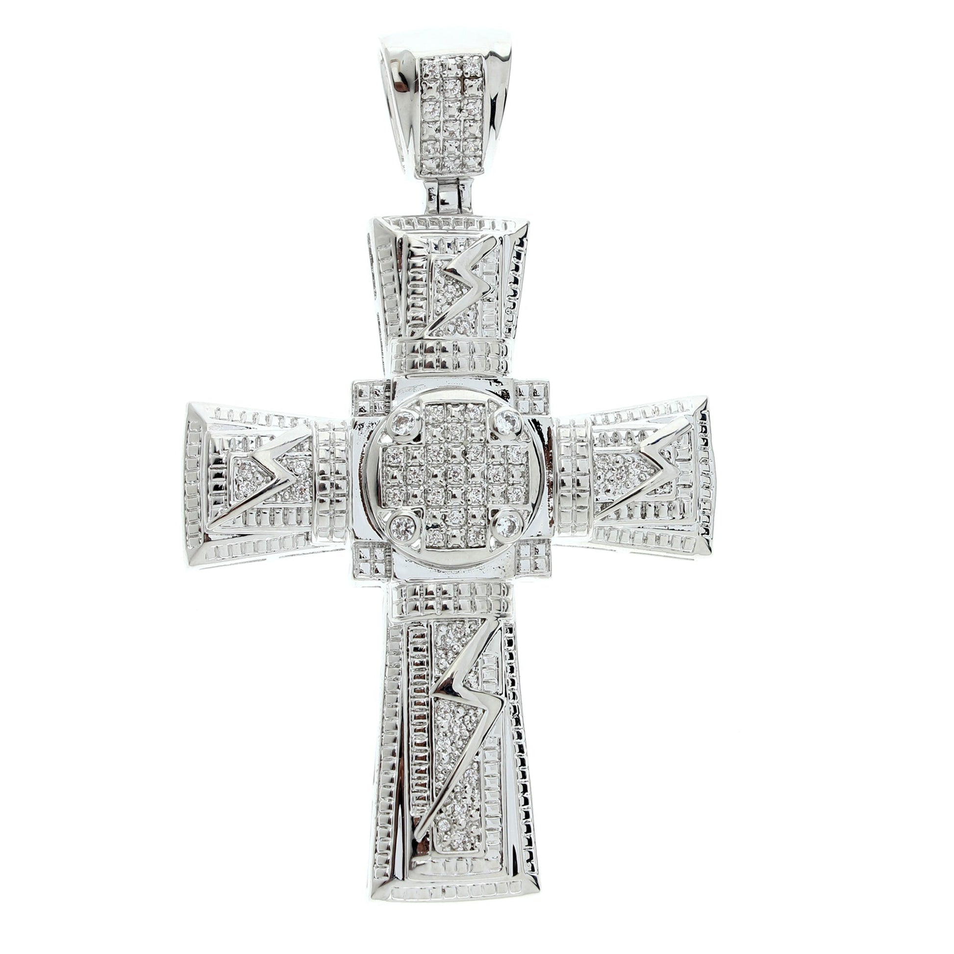 Pendants Charm cross pendant in white gold with pave diamonds by Lauren G Adams on Tampa Home & Garden Store