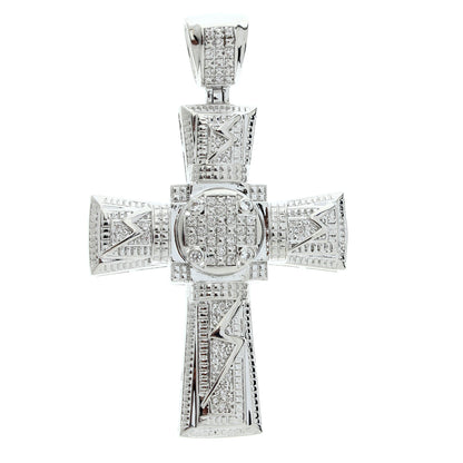 Pendants Charm cross pendant in white gold with pave diamonds by Lauren G Adams on Tampa Home & Garden Store