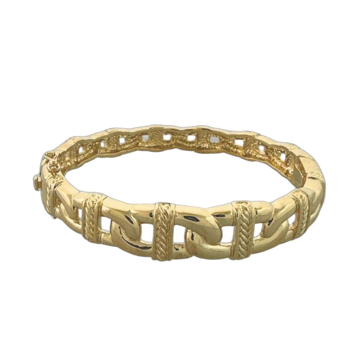 Chain Link Bangle by Lauren G Adams, gold-tone textured bracelet on Tampa Home & Garden Store