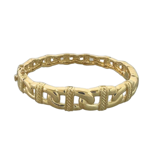 Chain Link Bangle by Lauren G Adams, gold-tone textured bracelet on Tampa Home & Garden Store