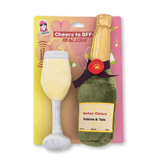 Champawgne-Cheers Plush Dog Toy Gift Set – with Squeaker & Crinkle Paper - Tampa Home & Garden Store